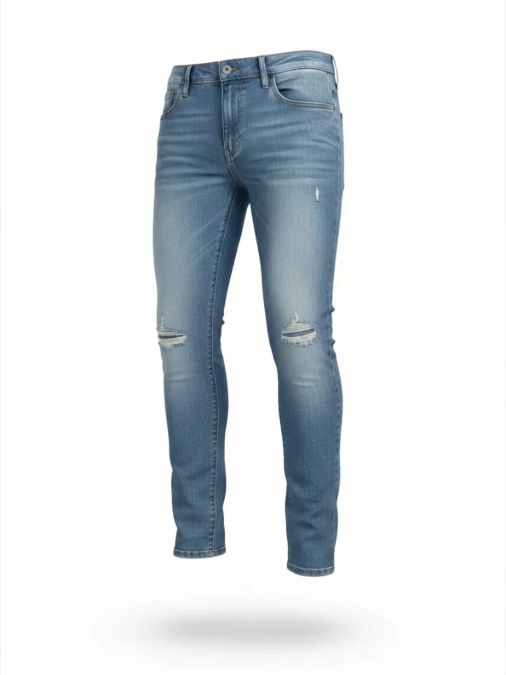 Armani Exchange J14 Skinny Fit Distressed Jeans Light Wash - Men's 30x32